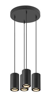 Preview: ASTO TUBE, Pendelleuchte, GU10, Pendellänge 250 cm, max. 4x10 W, schwarz