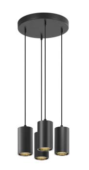 Preview: ASTO TUBE, Pendelleuchte, GU10, Pendellänge 250 cm, max. 4x10 W, schwarz