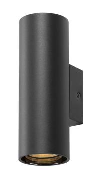 ASTO TUBE, Wandaufbauleuchte, zylindrisch, max. 2x10 W, schwarz