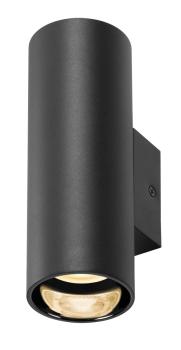 Preview: ASTO TUBE, Wandaufbauleuchte, zylindrisch, max. 2x10 W, schwarz