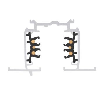 Preview: S-TRACK 3-Phasen-Einbauschiene, DALI, PHASE, 2 m, schwarz