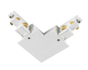 S-TRACK L-Verbinder, 3-Phasen-Einbauschiene, Erde außen, mit Einspeisemöglichkeit, DALI, PHASE, weiß