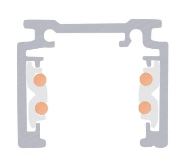 1 m Aufbauschiene, 48V TRACK, weiß, DALI