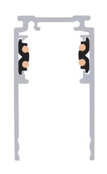 Preview: 3 m Aufbauschiene tief, 48V TRACK, schwarz, DALI