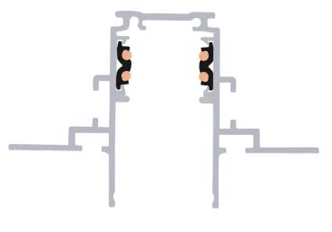 Preview: 2 m Einbauschiene, 48V TRACK, schwarz, DALI
