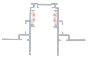 Preview: 3 m Einbauschiene, 48V TRACK, weiß, DALI