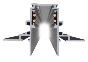 4 m Einbauschiene, 48V TRACK, schwarz, DALI