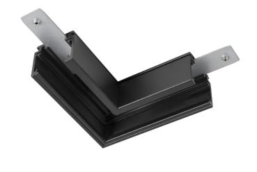 L-Verbinder mechanisch, 48V TRACK, für Aufbauschiene standard, links, schwarz