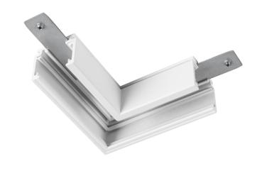 L-Verbinder mechanisch, 48V TRACK, für Aufbauschiene standard, links, weiß