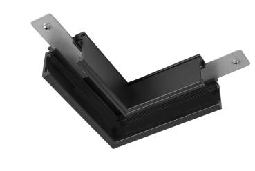 L-Verbinder mechanisch, 48V TRACK, für Aufbauschiene standard, rechts, schwarz