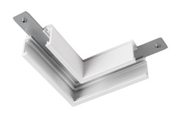 L-Verbinder mechanisch, 48V TRACK, für Aufbauschiene standard, rechts, weiß