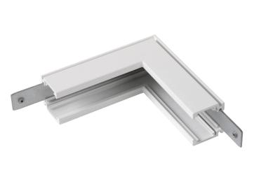 Preview: L-Verbinder mechanisch, 48V TRACK, für Aufbauschiene standard, Stereo, weiß