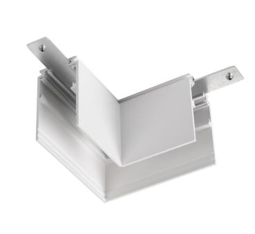 L-Verbinder mechanisch, 48V TRACK, für Aufbauschiene tief, links, weiß