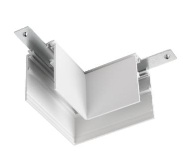 L-Verbinder mechanisch, 48V TRACK, für Aufbauschiene tief, rechts, weiß