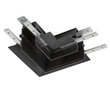 L-Verbinder mechanisch, 48V TRACK, für Einbauschiene tief, rechts, schwarz