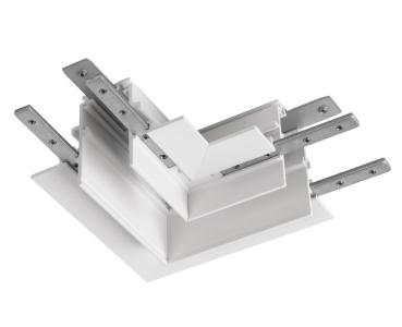 L-Verbinder mechanisch, 48V TRACK, für Einbauschiene tief, rechts, weiß