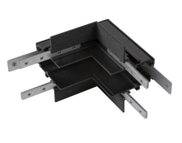 Preview: L-Verbinder mechanisch, 48V TRACK, für Einbauschiene tief, Stereo, schwarz