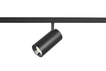 NUMINOS® S, 48V Spot, rund, 4000 K, 16 W, DALI 2, 40°, matt schwarz / glänzend chrom