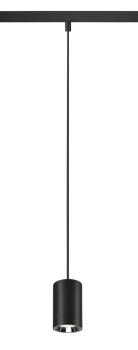 NUMINOS® XS, 48V Pendelleuchte, Pendellänge 150 cm, 4000 K, 40°, DALI 2, matt schwarz / glänzend chrom