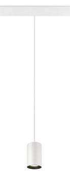 NUMINOS® XS, 48V Pendelleuchte, Pendellänge 150 cm, 4000 K, 20°, DALI 2, matt weiß / matt schwarz