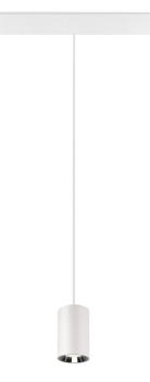 NUMINOS® XS, 48V Pendelleuchte, Pendellänge 150 cm, 4000 K, 20°, DALI 2, matt weiß / glänzend chrom