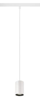 NUMINOS® XS, 48V Pendelleuchte, Pendellänge 150 cm, 4000 K, 55°, DALI 2, matt weiß / matt schwarz