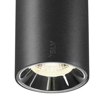 Preview: NUMINOS® S, 48V Pendelleuchte, Pendellänge 150 cm, 4000 K, 20°, DALI 2, matt schwarz / glänzend chrom