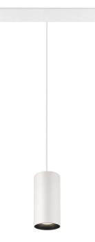 NUMINOS® S, 48V Pendelleuchte, Pendellänge 150 cm, 4000 K, 20°, DALI 2, matt weiß / matt schwarz