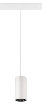 NUMINOS® S, 48V Pendelleuchte, Pendellänge 150 cm, 4000 K, 40°, DALI 2, matt weiß / glänzend chrom