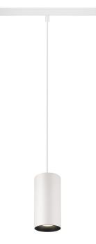 NUMINOS® S, 48V Pendelleuchte, Pendellänge 150 cm, 4000 K, 55°, DALI 2, matt weiß / matt schwarz