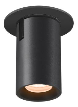 NUMINOS® PROJECTOR XS, Deckeneinbauleuchte, 2700 K, 55°, zylindrisch, schwarz / schwarz
