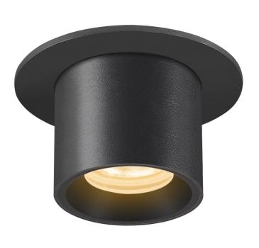 NUMINOS® PROJECTOR XS, Deckeneinbauleuchte, 3000 K, 55°, zylindrisch, schwarz / schwarz
