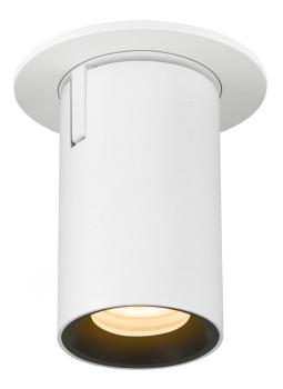 NUMINOS® PROJECTOR XS, Deckeneinbauleuchte, 3000 K, 20°, zylindrisch, weiß / schwarz