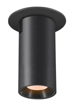 NUMINOS® PROJECTOR S, Deckeneinbauleuchte, 2700 K, 40°, zylindrisch, schwarz / schwarz