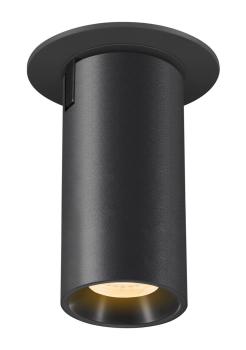 NUMINOS® PROJECTOR S, Deckeneinbauleuchte, 3000 K, 20°, zylindrisch, schwarz / schwarz