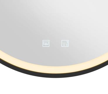 TRUKKO 60, Spiegel Ø 60 cm, chrom, schwarzer rand