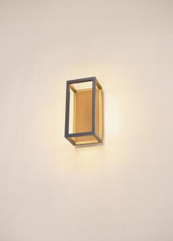 QUADRULO, Wandaufbauleuchte, 3000 K, anthrazit/braun