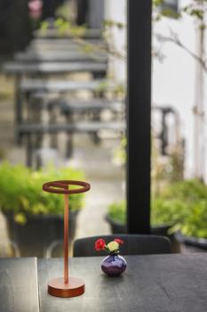 VINOLINA ONE, Tischleuchte, Akku, IP54, 2700 K, TOUCH, rost