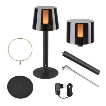 Preview: TAHA Leuchten-Set, Akku, IP65, 2700 K, dimmbar, schwarz