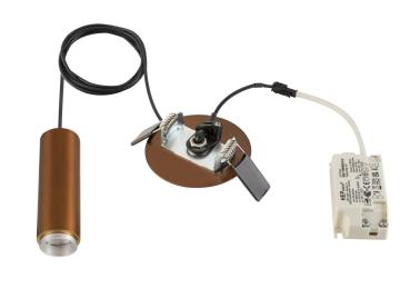 LALU®, Pendelleuchte, Led Base, Einbau, Mix&Match, 150 cm, 9.5 W, 3000 K, PHASE, bronze