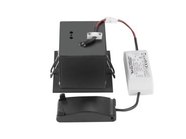 Preview: KADUX, Deckeneinbauleuchte, single, 3000 K, 38°, IP 20, quadratisch, schwarz