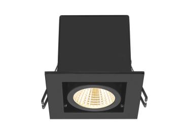 Preview: KADUX, Deckeneinbauleuchte, single, 3000 K, 38°, IP 20, quadratisch, schwarz