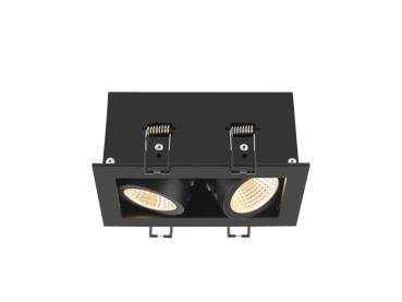 KADUX, Deckeneinbauleuchte, double, 3000 K, 38°, IP 20, quadratisch, schwarz