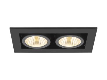 KADUX, Deckeneinbauleuchte, double, 3000 K, 38°, IP 20, quadratisch, schwarz