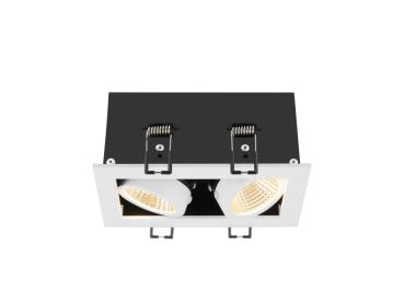 KADUX, Deckeneinbauleuchte, double, 3000 K, 38°, IP 20, quadratisch, weiß