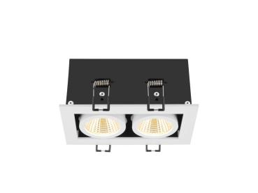 Preview: KADUX, Deckeneinbauleuchte, double, 3000 K, 38°, IP 20, quadratisch, weiß