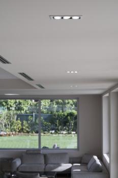 KADUX, Deckeneinbauleuchte, triple, 3000 K, 38°, IP 20, quadratisch, weiß