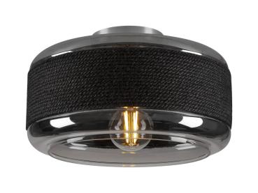 PANTILO ROPE 27, Wand- und Deckenaufbauleuchte, zylindrisch, 1x max. 15 W E27, silber