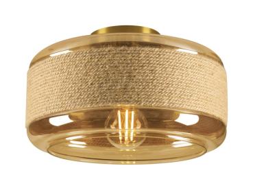 PANTILO ROPE 27, Wand- und Deckenaufbauleuchte, zylindrisch, 1x max. 15 W E27, gold