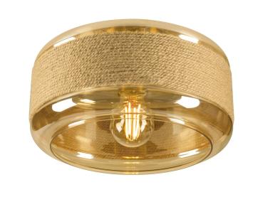 Preview: PANTILO ROPE 27, Wand- und Deckenaufbauleuchte, zylindrisch, 1x max. 15 W E27, gold